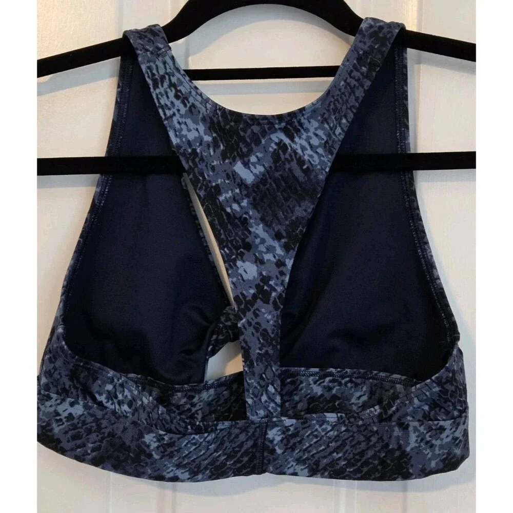 Victoria's Secret PINK Ultimate Twist Front Sports Bra Blue Snake - Size M